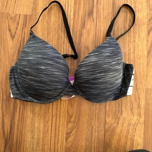 PINK Heather Gray Push-Up Bra